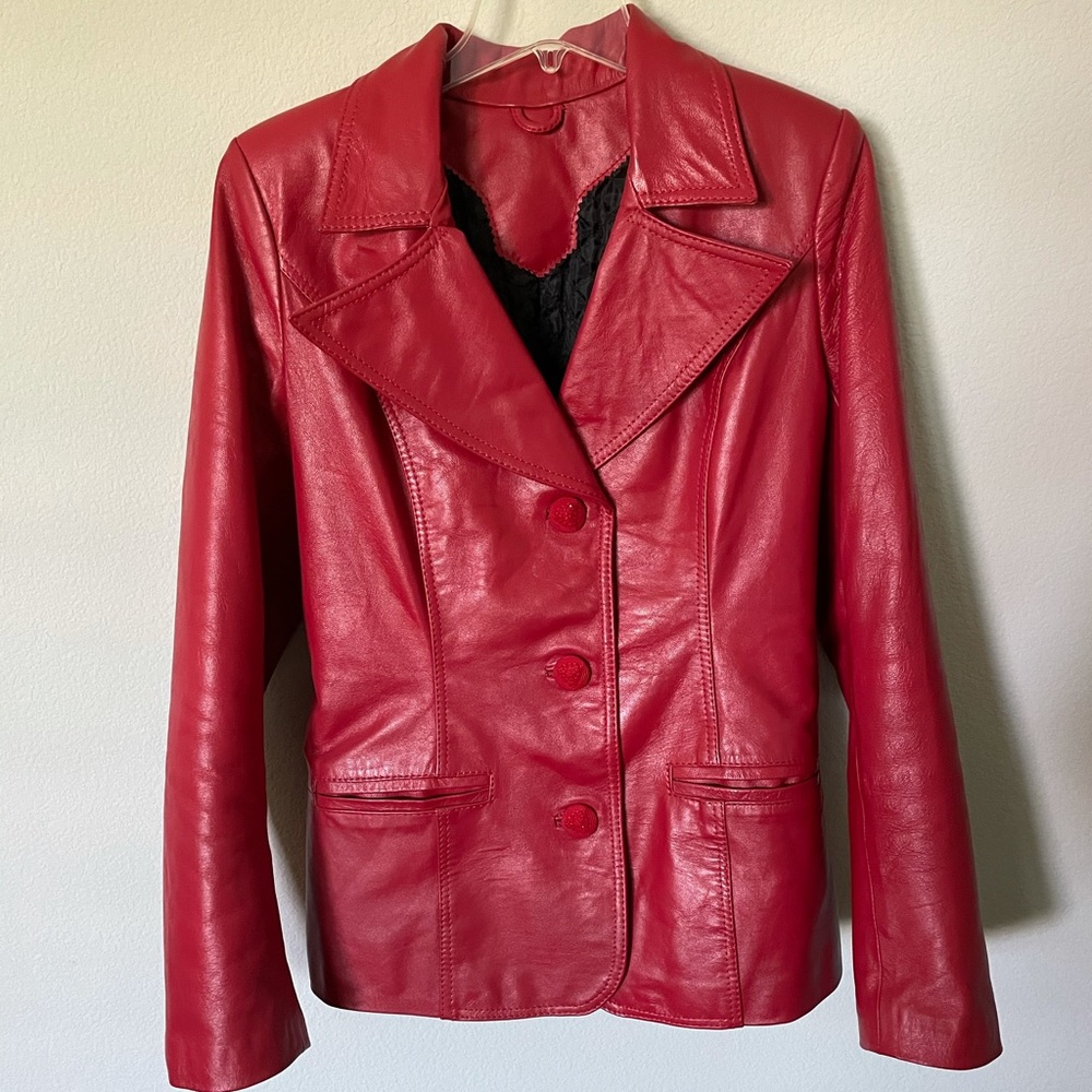 Women Leather  jacket  size M
